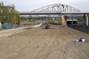 Park am Gleisdreieck Westpark Saatarbeiten